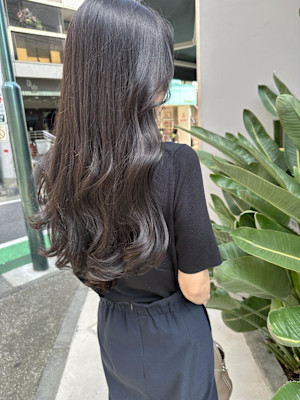 ロング×ダークチョコレートカラー