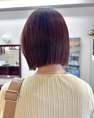 【Look at】ピンクラベンダー切りっぱなしボブ