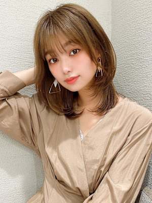 小顔/前髪/ネビージュ/ボブルフ/レイヤーカット/結べるボブ