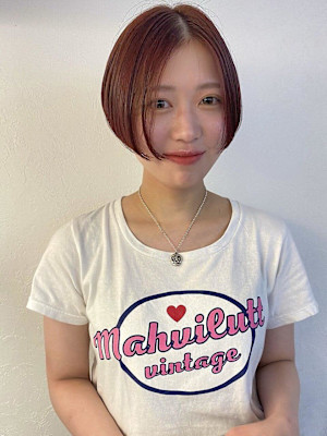 ミニボブショート/レッド/ハンサムショート_下北沢