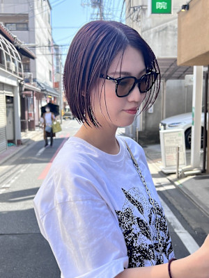 時短スタイリングぷつっとボブ/大人ボブ/前下がりボブ/京都ボ