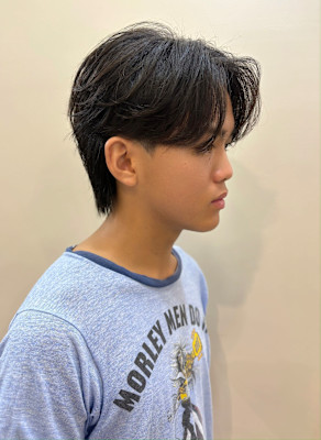 大人毛流れセンターパート