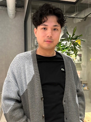 センターパート　ツイストスパイラル　アップバング　30代