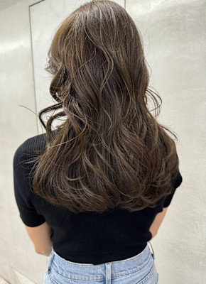 ロング/オリーブベージュカラー/ロング巻き