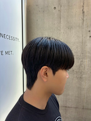 ダウンパーマ×シースルーマッシュ メンズ 韓国ヘア 表参道
