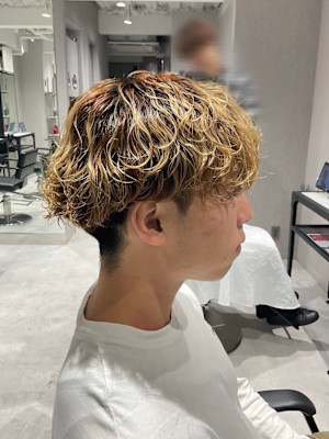 【波巻きスパイラルパーマ】ブリーチパーマ/メンズカット/池袋