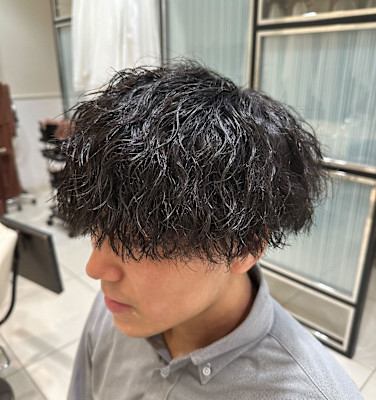 【波巻きスパイラルパーマ】ブリーチパーマ/メンズカット/池袋