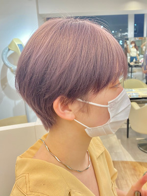 ミルクティーベージュダブルカラーケアブリーチ韓国風レイヤー