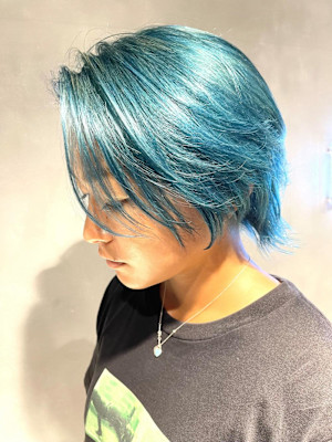 エメラルドグリーン/ミント/グリーン/ブリーチ/ダブルカラー