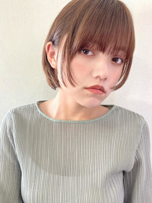 ボブ/ショートボブ/フレンチガーリー/ベージュ