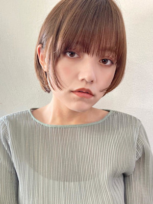 ショートボブ/ボブ/チャコールグレー/韓国