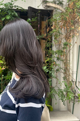 大人レイヤーカット×艶カラー