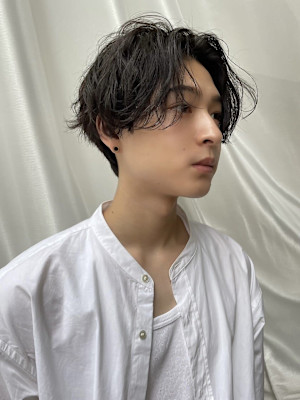 メンズカット　マッシュ　ニュアンスパーマ