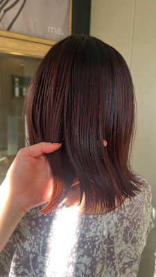 ブリーチ無しでボルドーカラー