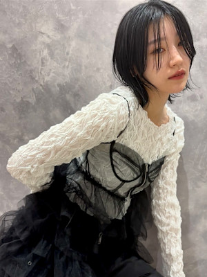 【 切りっぱなしボブ × ダークアッシュグレー 】浅野美紀