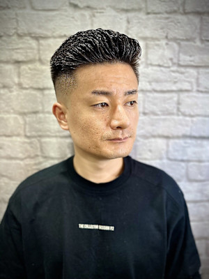 ビジネスヘア×フェードオールバック【理容室/フェード】