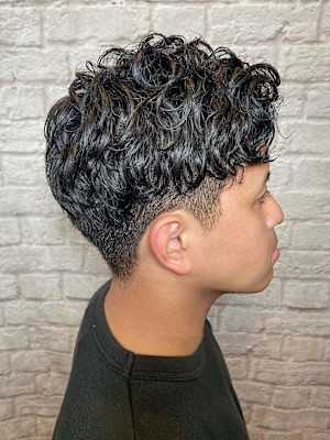 簡単セットかき上げパーマ【床屋】【理容室】