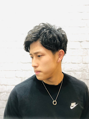 スパイラルパーマ×ツーブロック