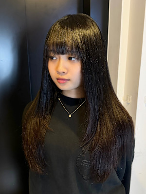 髪質改善/ロングレイヤー/縮毛矯正/艶髪/黒髪