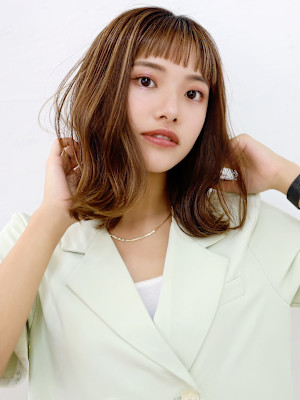 くびれミディアム/ハイライト/ダブルカラー