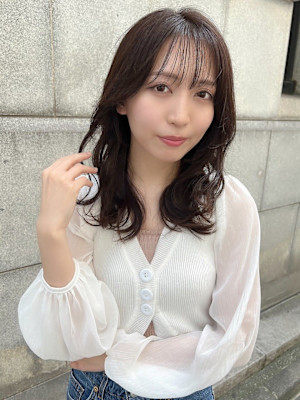 艶感カラーの大人っぽセミディ【銀座/有楽町】30代40代50