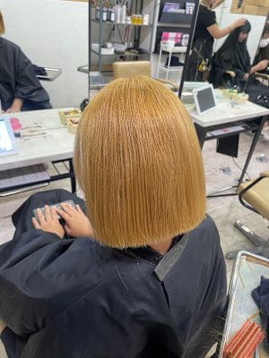 ブロンドベージュボブケアブリーチ小顔所沢練馬韓国