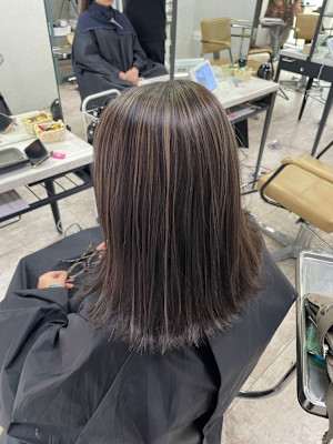 ミルクティーハイトーンケアブリーチ小顔ワンレン所沢練馬韓国