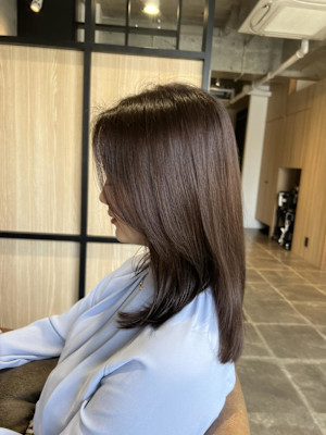 【sourire南大分】ピンクブラウン×ミディアムレイヤー