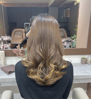 韓国コテ巻き風パーマ