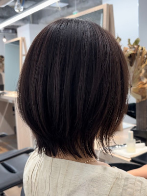 ミディアムボブ/レイヤーボブ/艶カラー/水素ケア【藤原】