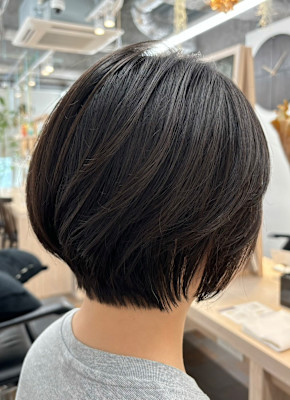 ショートボブ/丸みショート/艶カラー/水素ケア【藤原】