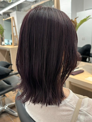 ミディアムレイヤー/くびれヘア/艶カラー/水素ケア【藤原】