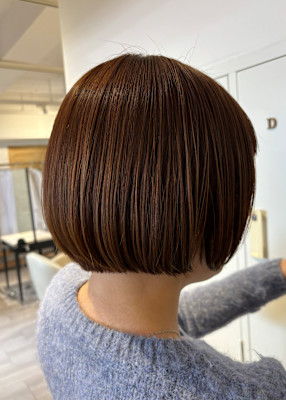 ミニボブ/コンパクトボブ/艶カラー/水素ケア【藤原】