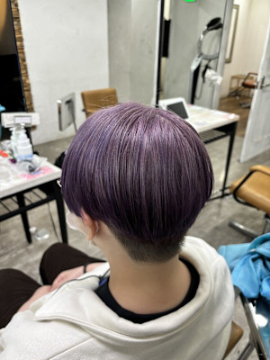 ラベンダーカラー/ショートカット/ダブルカラー/ケアカラー/