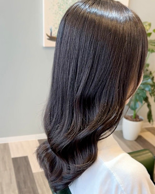 ワンレン×黒髪×巻き髪