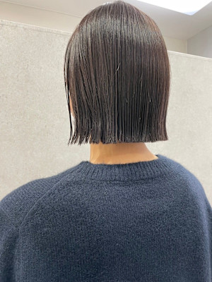 切りっぱなしボブ×こっくりブラウン