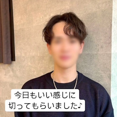 センターパート／ゆるカルマパーマ