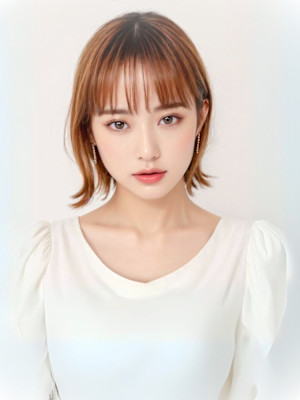 くびレイヤーエモージュ　シースルーバング　ショート　カール