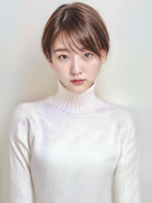 ショートカット　ひし形ショートボブ　前髪あり　20代30代