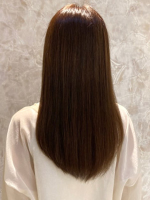 髪質改善　サラサラストレート　ベージュカラー　ダメージレス