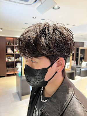 韓国メンズヘア シャドウパーマ ダウンパーマ