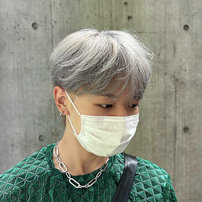 ホワイトブロンド シースルーマッシュ