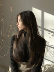 美髪髪質改善でくせ毛カバー/似合わせカットエアリーロング５