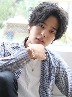 メンズカット　マッシュ　ニュアンスパーマ