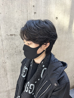 メンズウルフ カルマパーマ カルマパーマウルフ 韓国ヘア