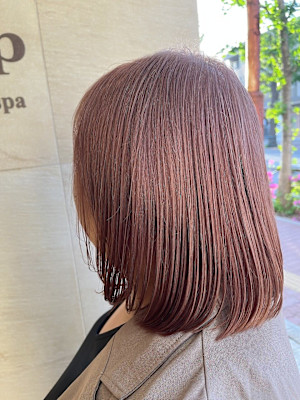 ピンクベージュボブスタイル   tiptop 目白