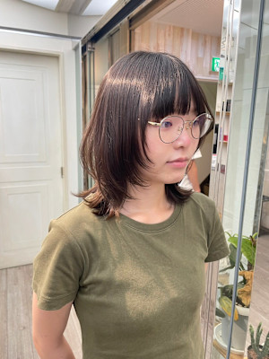 顔まわりカット小顔ウルフカット艶髪髪質改善トリートメント