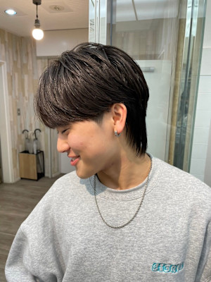 韓国ダウンパーママッシュメンズカットアッシュブラック