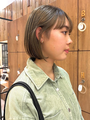 【黒田】ブリーチなしダブルカラー/オリーブカラー