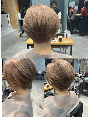 【エレガントショート】×【ブリーチミルクティーカラー】